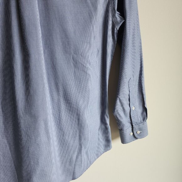 14.5 32/33 Blue Dress Shirt Jos A Bank Traveler New Houndstooth Tailored Fit Nwt - Picture 15 of 17